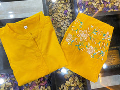 Women Yellow Embroidery Co-Ord set