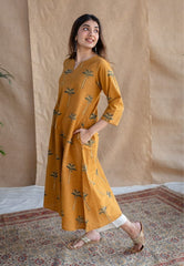 Women Yellow Cotton Co-Ord set
