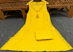 Yellow Cotton Embroidery Co-Ord Set