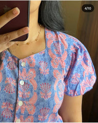 Beautiful Cotton Printed Lavender Dress