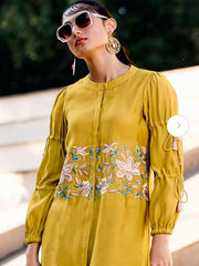 Women Yellow Embroidery Co-Ord set