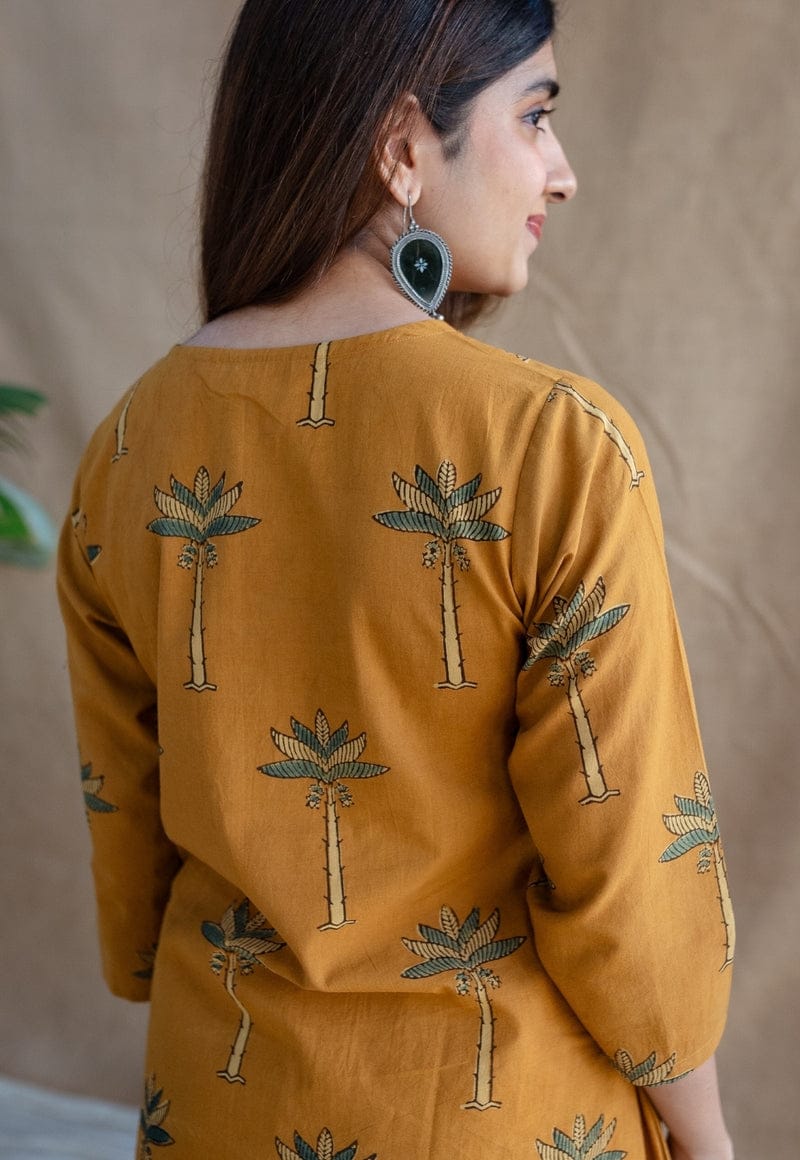 Women Yellow Cotton Co-Ord set