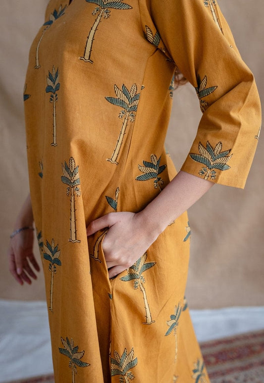 Women Yellow Cotton Co-Ord set