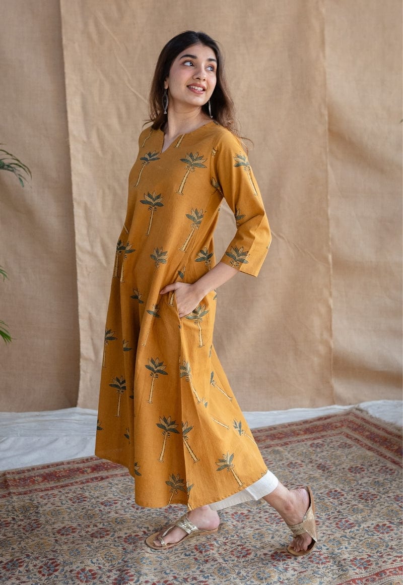 Women Yellow Cotton Co-Ord set