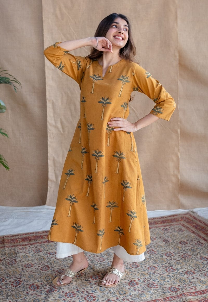 Women Yellow Cotton Co-Ord set