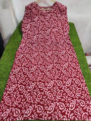 Women Cotton Red Kurta Pant with Dupatta Set